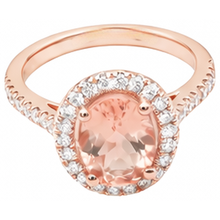 Afbeelding in Gallery-weergave laden, 27,50 ct Solitaire met accent Morganite met Natuurlijke echte diamanten ( niet in een laboratorium gekweekt ) Ring goud 14k