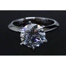 Afbeelding in Gallery-weergave laden, 2 Karaat Ronde Echt Diamanten Solitaire Verlovingsring