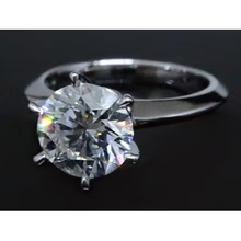 Afbeelding in Gallery-weergave laden, 2 Karaat Ronde Echt Diamanten Solitaire Verlovingsring