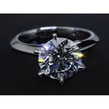 Afbeelding in Gallery-weergave laden, 2 Karaat Ronde Echt Diamanten Solitaire Verlovingsring