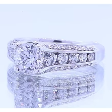 Afbeelding in Gallery-weergave laden, 2 Karaat Ronde Echt Diamanten Verlovingsring Met Accenten Nieuw