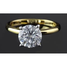 Afbeelding in Gallery-weergave laden, 2 Karaat Ronde Echt Diamanten Verlovingsring Tweekleurig Goud