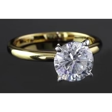 Afbeelding in Gallery-weergave laden, 2 Karaat Ronde Echt Diamanten Verlovingsring Tweekleurig Goud