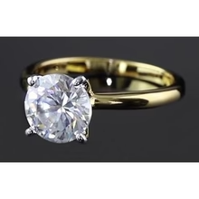 Afbeelding in Gallery-weergave laden, 2 Karaat Ronde Echt Diamanten Verlovingsring Tweekleurig Goud