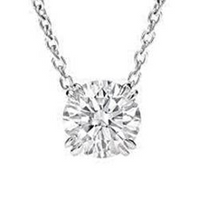 Afbeelding in Gallery-weergave laden, 2 Karaat Ronde Geslepen Solitaire Echt Diamanten Halsketting Hanger Wit Goud 14K
