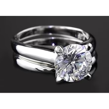 Afbeelding in Gallery-weergave laden, 2 Karaats Echt Diamant Ronde Verlovingsring Set 4 Prong Setting