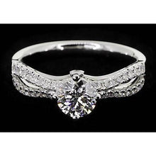 Afbeelding in Gallery-weergave laden, 2 Karaats Gespleten Schacht Verlovingsring Ronde Echt Diamant Wit Goud 14K