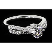 Afbeelding in Gallery-weergave laden, 2 Karaats Gespleten Schacht Verlovingsring Ronde Echt Diamant Wit Goud 14K
