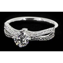 Afbeelding in Gallery-weergave laden, 2 Karaats Gespleten Schacht Verlovingsring Ronde Echt Diamant Wit Goud 14K