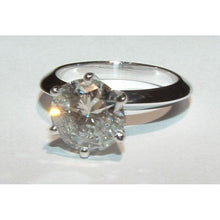Afbeelding in Gallery-weergave laden, 2 Kt. Ronde Echt Diamanten Solitaire Verlovingsring Wit Goud 14K