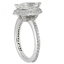 Afbeelding in Gallery-weergave laden, 2,12 Ct. Markiezin Midden Echt Diamanten Ring Halo Wg Nieuw