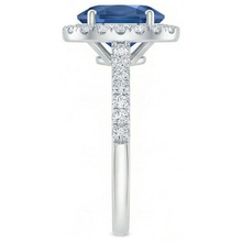 Afbeelding in Gallery-weergave laden, echte round saffier 2.25karaat ring profielweergave