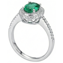 Afbeelding in Gallery-weergave laden, echte round smaragd 2.5karaat ring close-up detail