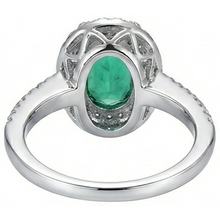 Afbeelding in Gallery-weergave laden, echte round smaragd 2.5karaat ring met diamantaccenten