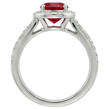 Afbeelding in Gallery-weergave laden, Natuurlijke (niet labgekweekt) 2.50 Karaat Rode en Witte Ronde Robijn Ring Sieraden Witgoud 14K