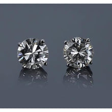 Afbeelding in Gallery-weergave laden, 2,50 Karaat Witgoud 14K Prong Ronde Echt Diamanten Stud Earring F VS1