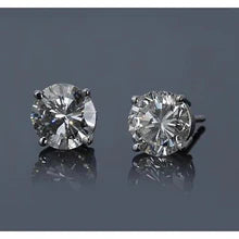 Afbeelding in Gallery-weergave laden, 2,50 Karaat Witgoud 14K Prong Ronde Echt Diamanten Stud Earring F VS1