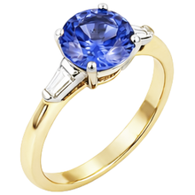 Afbeelding in Gallery-weergave laden, echte round tanzaniet 2.55karaat ring close-up detail