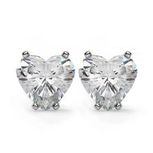 Afbeelding in Gallery-weergave laden, GIA-gecertificeerd 3.01 Ct Hartvormige uit de aarde gewonnen Diamanten Oorknopjes Fijn Paar Witgoud 14K