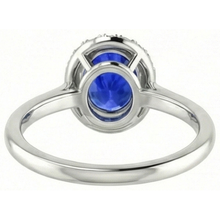 Afbeelding in Gallery-weergave laden, 2,60 karaat saffier met Natuurlijke echte diamanten ( niet in een laboratorium gekweekt ) ring wit goud 14K