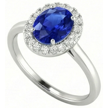 Afbeelding in Gallery-weergave laden, 2,60 karaat saffier met Natuurlijke echte diamanten ( niet in een laboratorium gekweekt ) ring wit goud 14K