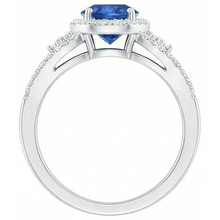 Afbeelding in Gallery-weergave laden, echte round saffier 2.64karaat ring op wit