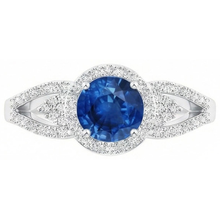 Afbeelding in Gallery-weergave laden, echte round saffier 2.64karaat ring close-up detail