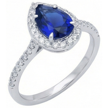 Afbeelding in Gallery-weergave laden, echte round saffier 2.88karaat ring close-up detail