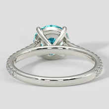 Afbeelding in Gallery-weergave laden, 2 karaat ronde blauwachtige Paraiba en diamanten ring