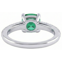 Afbeelding in Gallery-weergave laden, 3.2 ct groene smaragd met Natuurlijke echte diamanten ( niet in een laboratorium gekweekt ) trouwring wit goud 14k