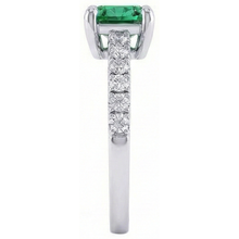 Afbeelding in Gallery-weergave laden, 3.2 ct groene smaragd met Natuurlijke echte diamanten ( niet in een laboratorium gekweekt ) trouwring wit goud 14k