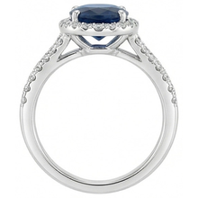 Afbeelding in Gallery-weergave laden, echte round saffier 3.20karaat ring profielweergave