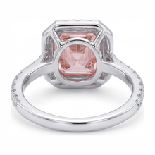 Afbeelding in Gallery-weergave laden, Dames verlovingsring met roze diamant 3,25 karaat labgekweekt Asscher Halo 14K witgoud