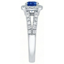 Afbeelding in Gallery-weergave laden, echte round saffier 3.25karaat ring profielweergave
