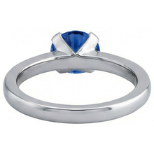 Afbeelding in Gallery-weergave laden, 3.25 ct ronde Sri Lanka saffier Natuurlijke echte diamanten ( niet in een laboratorium gekweekt ) ring goud 14K