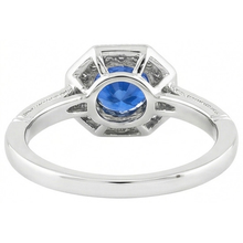 Afbeelding in Gallery-weergave laden, 3.35 Ct Sri Lankaanse Saffier En Diamanten Ring Wit Goud 14K