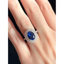 Afbeelding in Gallery-weergave laden, echte round saffier 3.40karaat ring op wit