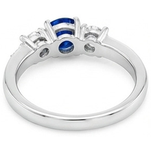 Afbeelding in Gallery-weergave laden, echte round saffier 3.40karaat ring met diamantaccenten