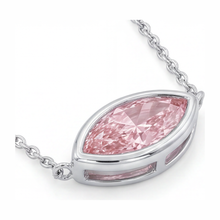 Afbeelding in Gallery-weergave laden, Roze Diamanten Ketting 3,5 Karaat Labgekweekt Marquise Lunette Hanger 14K Witgoud