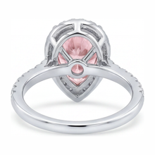 Afbeelding in Gallery-weergave laden, Verlovingsring met roze diamant 3,5 karaat labgekweekt peervormige halo 14K Witgoud