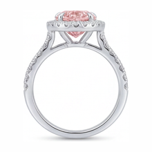 Afbeelding in Gallery-weergave laden, Verlovingsring met roze diamant 3,5 karaat labgekweekt peervormige halo 14K Witgoud