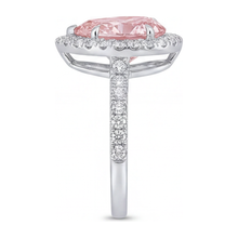 Afbeelding in Gallery-weergave laden, Verlovingsring met roze diamant 3,5 karaat labgekweekt peervormige halo 14K Witgoud