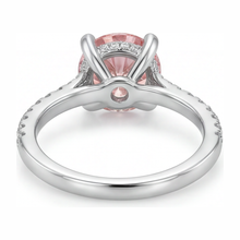 Afbeelding in Gallery-weergave laden, Roze diamanten ring 3,5 karaat labgekweekt rond pavé 14k Witgoud