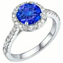 Afbeelding in Gallery-weergave laden, echte round saffier 3.50karaat ring close-up detail