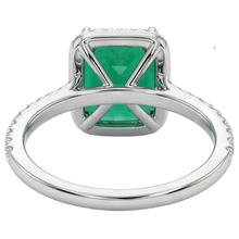 Afbeelding in Gallery-weergave laden, 3.55 Ct Emerald Cut Groene Smaragd Met Ronde Diamanten Trouwring