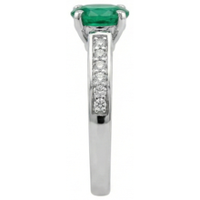 Afbeelding in Gallery-weergave laden, 3.60 ct ovale groene smaragd en Natuurlijke echte diamanten ( niet in een laboratorium gekweekt ) ring 14K witgoud