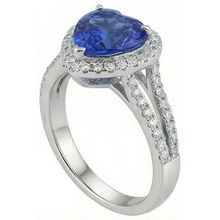 Afbeelding in Gallery-weergave laden, 3.60 Karaat Ceylonese Blauwe Saffier Natuurlijke uit de aarde gewonnen Diamanten Ring Witgoud 14K