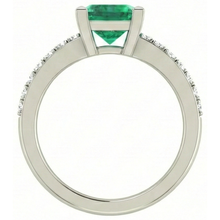 Afbeelding in Gallery-weergave laden, 3.65 ct groene smaragd met Natuurlijke echte diamanten ( niet in een laboratorium gekweekt ) ring wit goud 14k