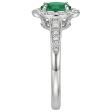Afbeelding in Gallery-weergave laden, echte round smaragd 3.75karaat ring met diamantaccenten