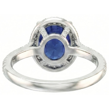Afbeelding in Gallery-weergave laden, echte round saffier 3.75karaat ring profielweergave
